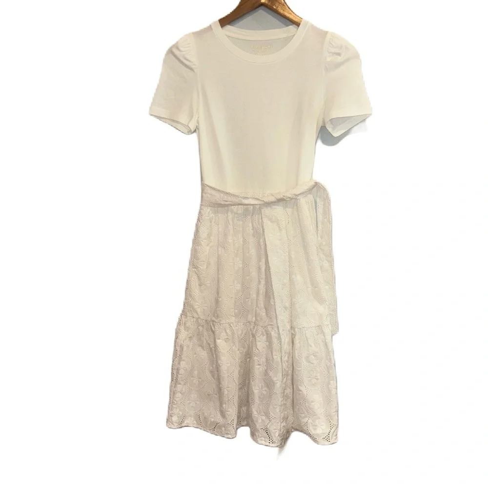 Kate Spade White Mixed Media Fit & Flare Dress Size XXS